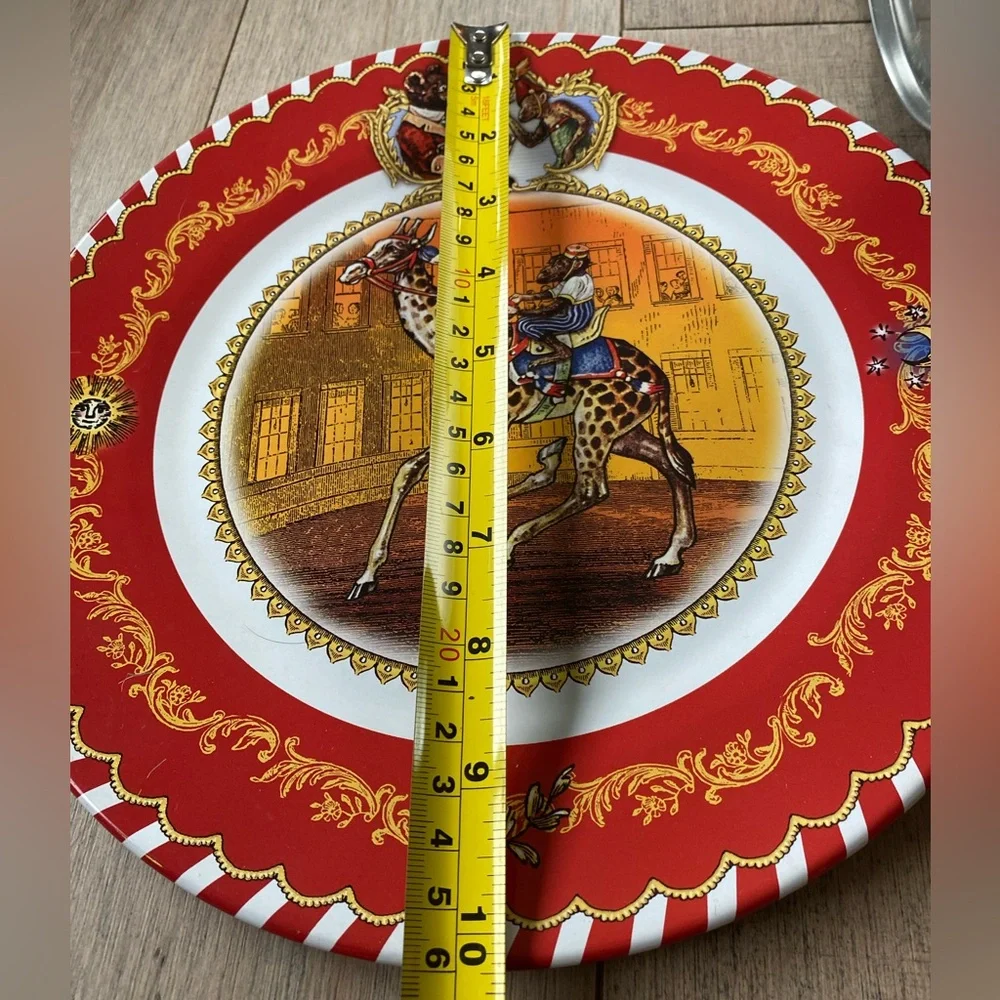 Restoration Hardware Circus Animals 4 Tin Plates Set Tin & Lid Whimsical